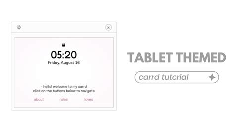 Tablet Themed Carrd Tutorial Cr Mokajangz YouTube