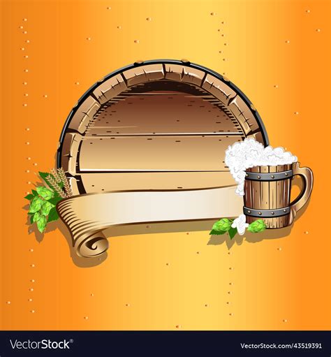 Beer Barrel Free Royalty Free Vector Image Vectorstock