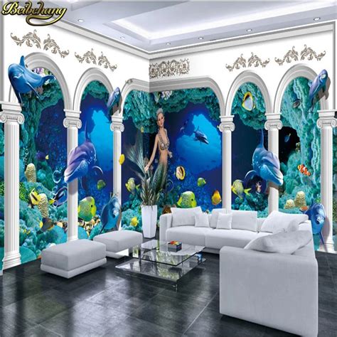 Beibehang Custom Photo Wallpaper Large Mural Underwater World Roman