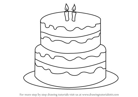 Happy Birthday Cake Drawing Easy - Foto Kolekcija