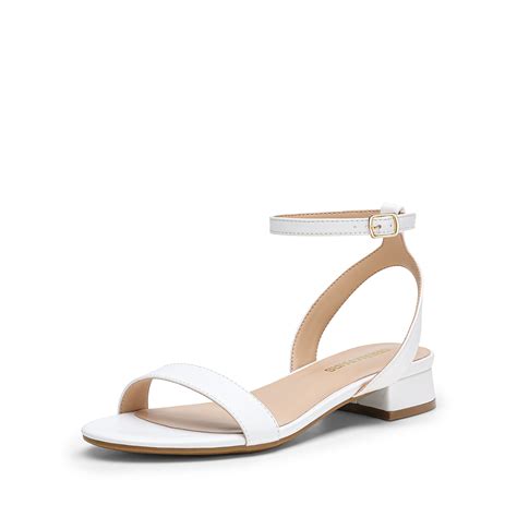 DREAM PAIRS Women Black White Nude Clear Sandals Low Heel Dressy