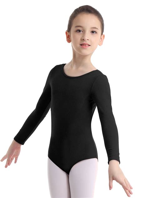 Eandarui Kids Girls Basic Ballet Dance Leotard Long Sleeve Gymnastics