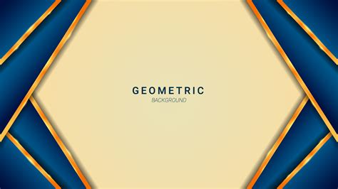 Abstract blue gold shape geometric background template design vector ...