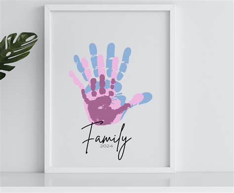 Printable Family Handprint Art Gift Craft for Family, Family Keepsake Printable, DIY Craft Gift ...