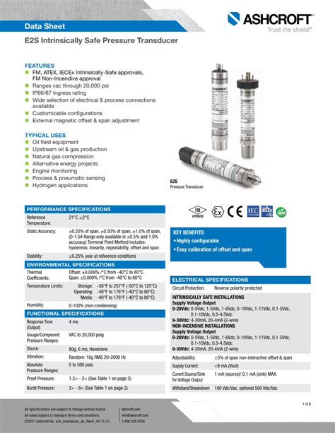 Pdf Data Sheet E2s Intrinsically Safe Pressure Transducer Dokumen Tips