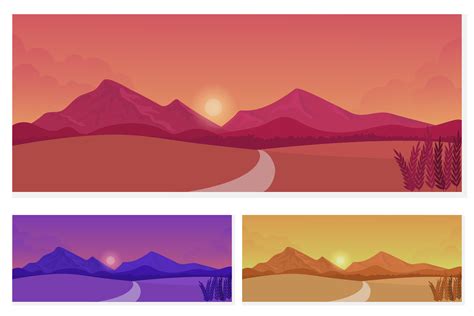 Mountain Scenery Vector Illustration Graphic by sabavector · Creative ...