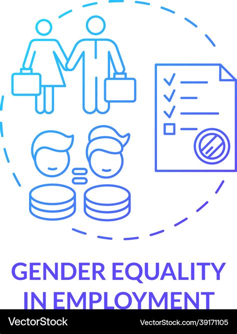 Gender Equality In Employment Blue Gradient Vector Image