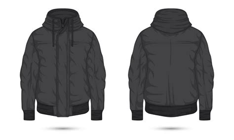 Black Hooded Jacket Template Front And Back View 36142107 Vector Art At Vecteezy