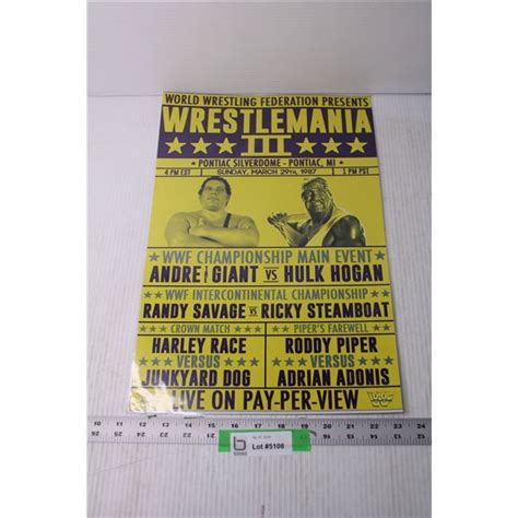 Wrestlemania III Poster - Andre the Giant vs Hulk Hogan - Bodnarus ...