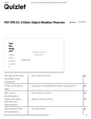 Klein Pdf Psy Ch Klein Object Relation Theories