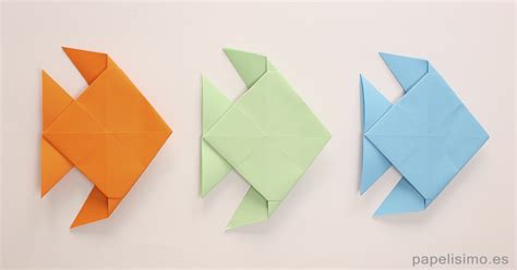 Cómo hacer pez de papel Origami Papiroflexia Papelisimo