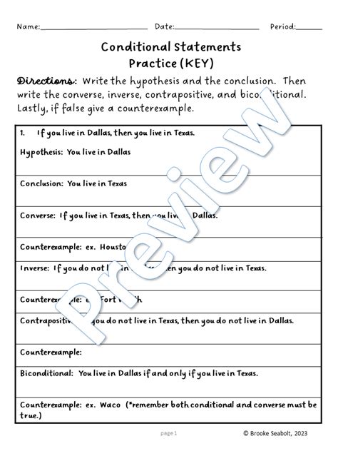 Free Conditional Statement Practice Worksheet Download Free