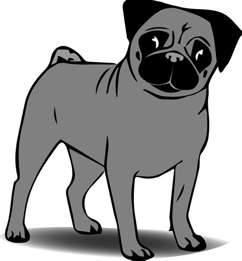 Pug Clip Art Black And White