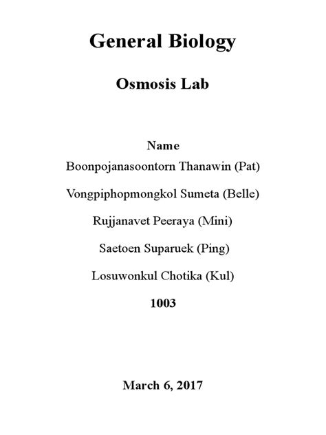 Lap Report Osmosis Pdf Osmosis Applied And Interdisciplinary Physics