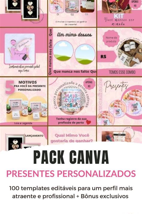 Pack Canva Completo Para Presentes Personalizados Com 100 Templates