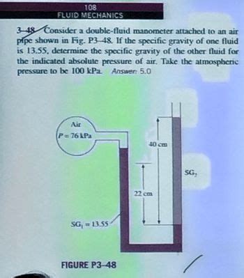 Answered Consider A Double Fluid Manometer Attached To An Air