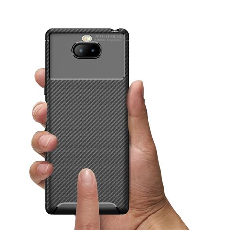 Köp Full Carbon Mobilskal till Sony Xperia 10 Svart TheMobileStore se