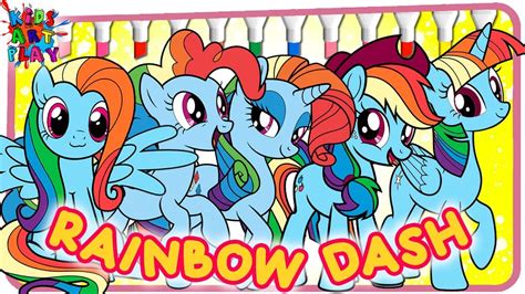 Mlp My Little Pony All Ponies As Rainbow Dash Color Swap Coloring Pages