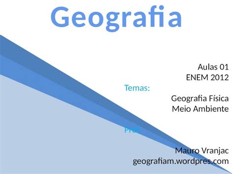 Ppt Aulas Enem Temas Geografia F Sica Meio Ambiente Prof