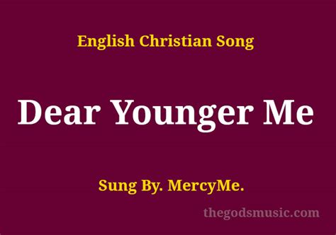 Dear Younger Me Song Lyrics