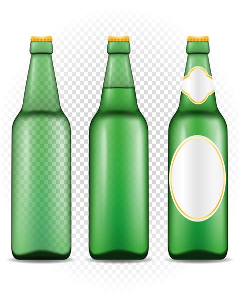 botella de cerveza transparente stock vector ilustración aislada sobre