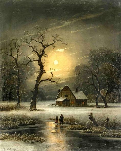 Winter Landscape Johann Gustav Lange Th Century Sch Ne Gem Lde