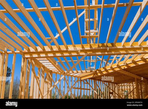 Under Construction Beams That Will Be Used For Framing Floor Joists