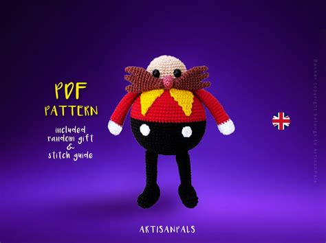 Sonic Eggman Crochet Pattern Amigurumi Pattern Animal Easy Crochet