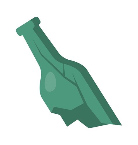 Premium Vector Broken Glass Bottle Flat Icon Trash Sorting And