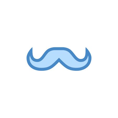 Hercule Poirot Mustache icon in Blue UI Style