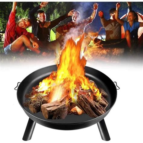 AUFUN Foyers et Braséros avec 3 Pieds Rond Ø 76 cm Multifunktional BBQ