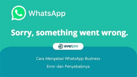 Cara Mengatasi Whatsapp Business Error Dan Penyebabnya Everpro