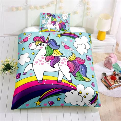 Personalized Custom Rainbow Unicorn Bedding Set Unilovers