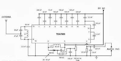 Single Chip FM Radio Circuit Diagram Using IC TDA 7000