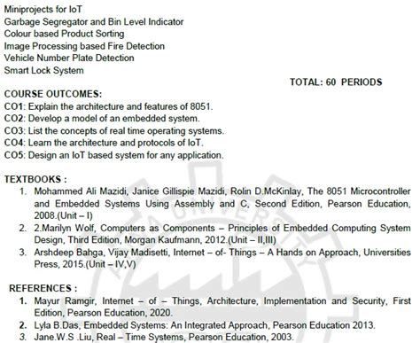 Embedded Systems And Iot Design Et Th Semester Ece Dept