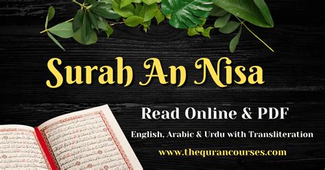 4th Read Surah An Nisa Online PDF In English Arabic And Urdu