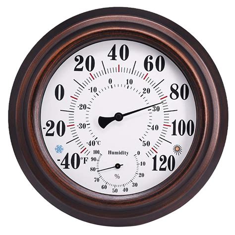 Indoor Outdoor Thermometer Wireless Premium Steel Wall Thermometer