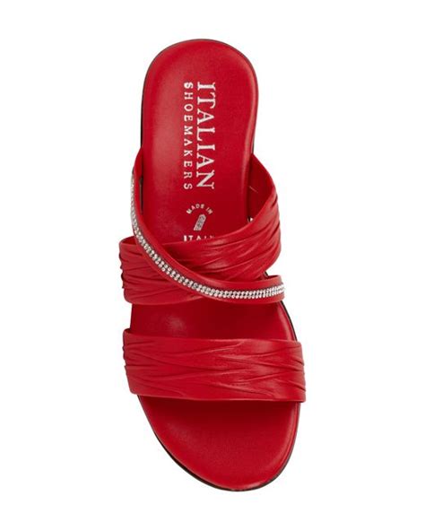 Italian Shoemakers Hollis Wedge Slide Sandal In Red Lyst