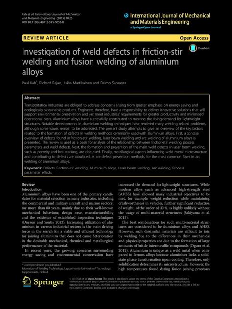 Pdf Investigation Of Weld Defects In Friction Stir Welding And Fusion