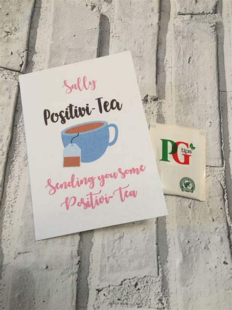 Personalised Positivi Tea Card With Tea Bag Etsy