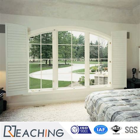 Conch Profile White UPVC PVC Arch Style Casement Window With Generous