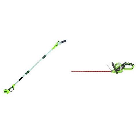 Greenworks 8 40v Cordless Pole Saw Battery Not Included 20302 With 24 Inch 40v Cordless Hedge