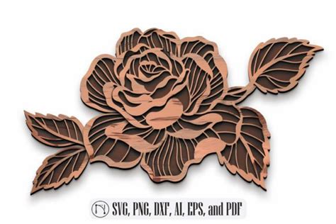 Laser Cut Wood Flower Rose Svg Cut File Graphic By Ngised · Creative