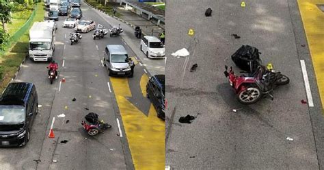 Motorcyclist Killed After Crashing Into Lorry And Dragged Across Road Bedok