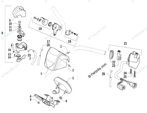 Arctic Cat Atv Oem Parts Diagram For Instruments And Controls