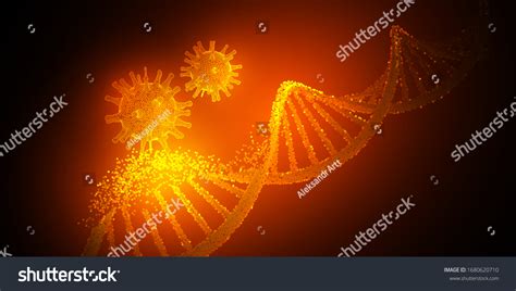 Human Dna Virus Infection Glowing Neon Stock Vector Royalty Free