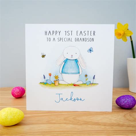 Personalised First Easter Card Son Easter Card Boys Easter Etsy Uk