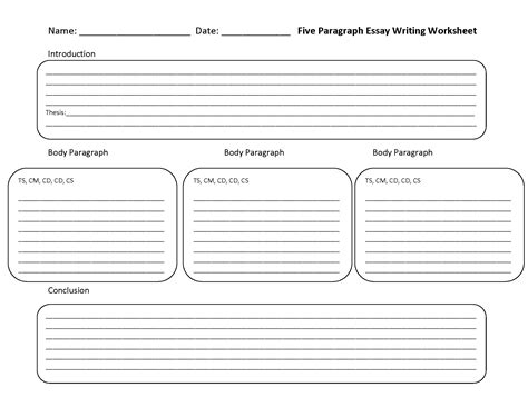 Essay Writing Worksheets Five Paragraph Essay Writing Worksheets