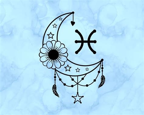 Pisces Moon Decal - Etsy | Moon decal, Capricorn moon, Handmade sticker