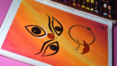 Durga Drawing Oil Pastel Maa Durga Durga Puja Special Drawing Hot Sex